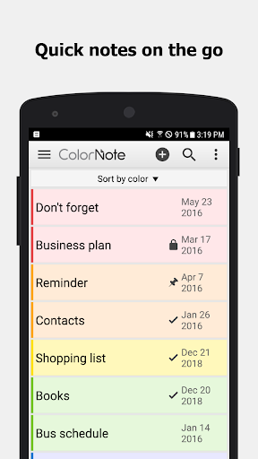 ColorNote Notepad screenshot 1