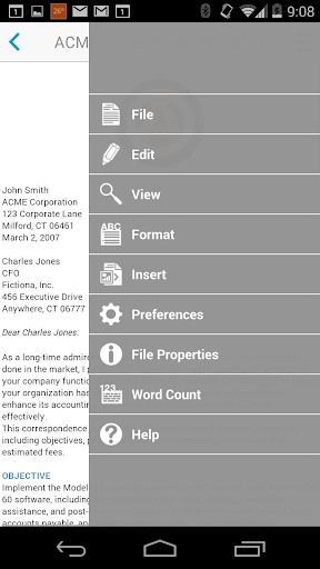 Docs To Go Free Office Suite screenshot 3