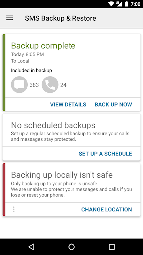 SMS Backup and Restore screenshot 1