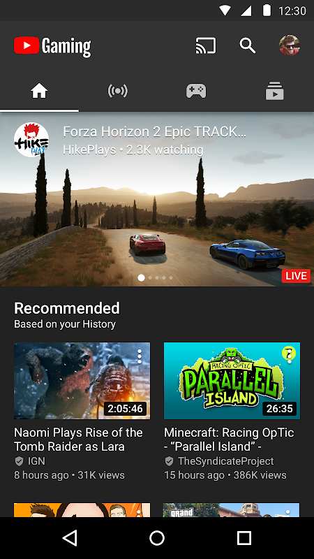 YouTube Gaming screenshot 1